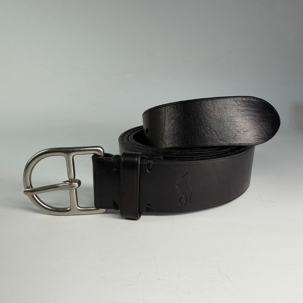 Polo Ralph Lauren Leather Belt Buckle Mens 40 Saddle Pony Equestrian Horsebit